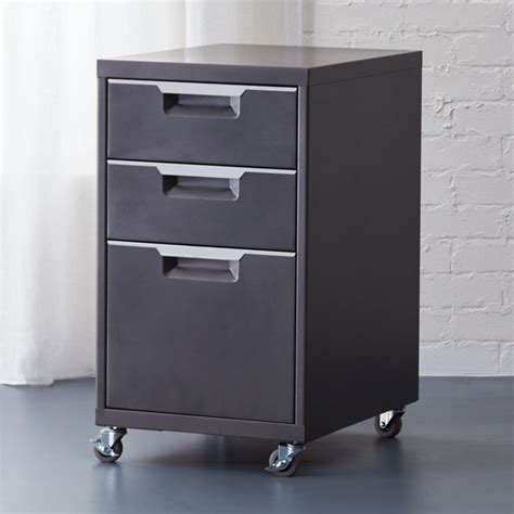 stainless steel wide file cabinet cb2|3 drawer filing cabinet.